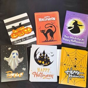 24 pack of Halloween Greeting Card Set - Black, Orange, Purple all cards new